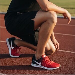 Nike Men's Air Zoom Pegasus 33 Red and Black Running Shoes Size 12 Lace Up